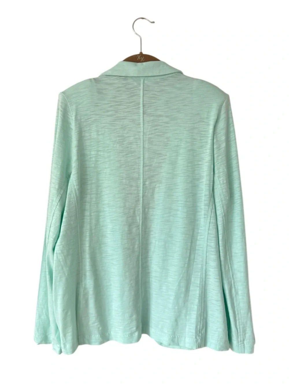 Chico’s Light Knit Open-Front Blazer Jacket Chico’s 2 Size L 12/14 Mint Green - Picture 4 of 13